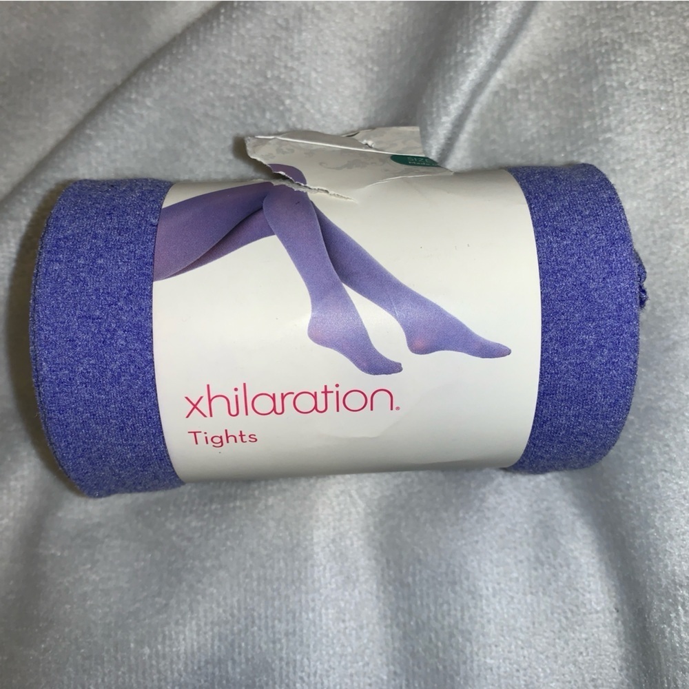 Xhilaration purple space heathered Tights juniors size medium duchess blue
